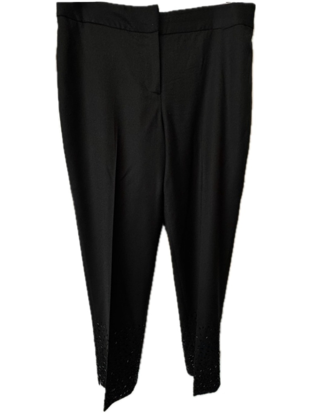 Talbots Black Marzotto Italian Wool Blend Beaded Hem Ankle Pants Size 10 - Picture 3 of 8